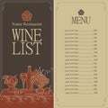 Wine menu list Royalty Free Stock Photo