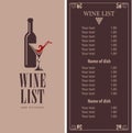 Wine menu