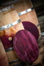 Wine mixing during fermentation process in barrel, Bordeaux Vineyard