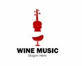 wine music logo design concept Royalty Free Stock Photo