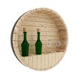 Wine oak barrel decoration in 3D rendering
