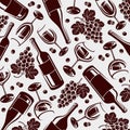 Wine pattern background set. Collection icon wine. Vector