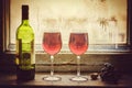 Wine is poured, Wine tasting, St. Valentine`s Day, winemaking Royalty Free Stock Photo