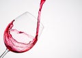 Wine pouring into a glass in diagonal composition