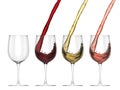 Wine Pouring Into Glass - Set Royalty Free Stock Photo