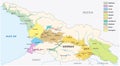 Wine producing regions of Georgia map Royalty Free Stock Photo