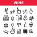 Wine Product Collection Elements Vector Icons Set