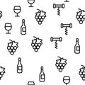 Wine Product Vector Seamless Pattern