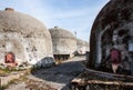 Wine production in huge granite storage tanks, Pinhel, Portugal Royalty Free Stock Photo