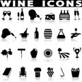 Wine production icons set.