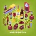 Wine Production Isometric Illustration