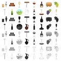 Wine production set icons