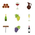 Wine products. Growing grapes, wine.Vine production icon in set collection on cartoon style vector symbol stock