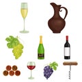 Wine products. Growing grapes, wine.Vine production icon in set collection on cartoon style vector symbol stock