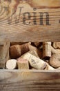 Wine rack with corks Royalty Free Stock Photo