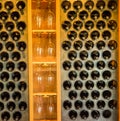 Wine in rack in tasting room