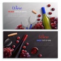 Wine Realistic Horizontal Banners