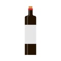 Wine red bottle celebration glass alcoholic vector. Flat food icon silhouette