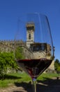 Wine with romance. Wine and castle. Castles of Tuscany wine region of Chianti, Italy.