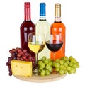 Wine rose red white cheese wines square isolated Royalty Free Stock Photo