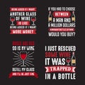 Wine Saying Quote Set, 100 vector, best for print Royalty Free Stock Photo