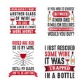 Wine Saying & Quote Set Royalty Free Stock Photo