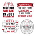 Wine Saying & Quote Set Royalty Free Stock Photo