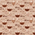 Wine seamless pattern. Hand-drawn pattern with wine stains