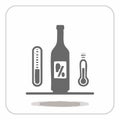 Wine Serving Temperature and ABV Icon Royalty Free Stock Photo