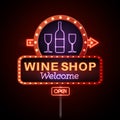 Wine shop neon sign