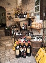 Wine shop selling variety of wines, San Giminango, Italy Royalty Free Stock Photo