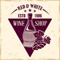 Wine shop vector emblem, label, badge or logo Royalty Free Stock Photo