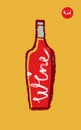 Wine bottle drawing for logo design.