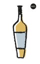 Wine bottle drawing for logo design.