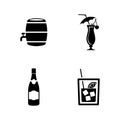 Wine. Simple Related Vector Icons