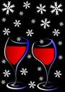 Wine on snow Royalty Free Stock Photo
