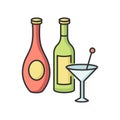 Wine and spirits RGB color icon Royalty Free Stock Photo