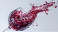 Wine splashes from glass in motion Royalty Free Stock Photo