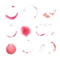 Wine stain circles in red tones Royalty Free Stock Photo