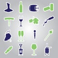 Wine stickers icon set eps10