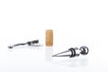 Wine stopper with a cork and corkscrew Royalty Free Stock Photo