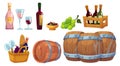 Wine storage and drinking. Cartoon vector Royalty Free Stock Photo