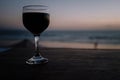 Wine until sundown Royalty Free Stock Photo