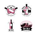 Wine symbol or logo. Vineyard, restaurant, drink concept Royalty Free Stock Photo