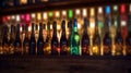 Wine Symphony: Luminous Bokeh Amidst an Array of Bottles