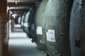 Wine tanks in empty cellar Royalty Free Stock Photo