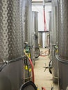 Wine tanks at winery Royalty Free Stock Photo