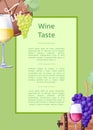 Wine Taste Poster with Text on Vector Illustration