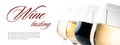 Wine-tasting, a few glasses of red and white wine Royalty Free Stock Photo