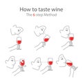 Wine tasting guide for beginners in a modern flat style